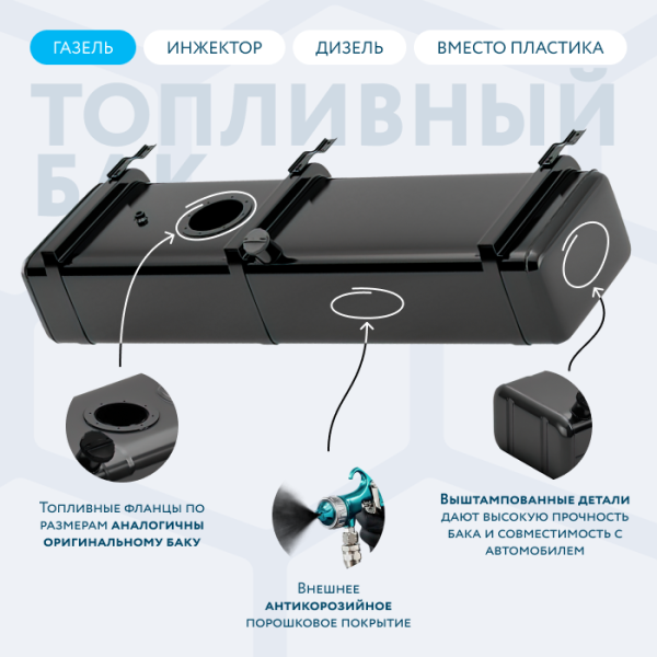 Бензобак 120 литров Газель инжектор / дизель